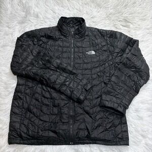 The North Face Men's ThermoBall Jacket Black Puffer XL Full Zip Nylon Flaws**